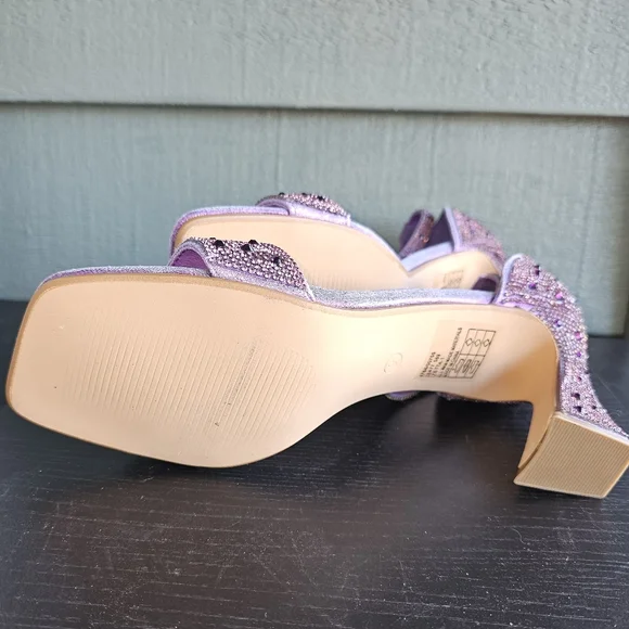 Valenti Franco Izetta-1 Purple Rhinestones Heel Dress Shoes Women's Size 9 - Picture 6 of 7